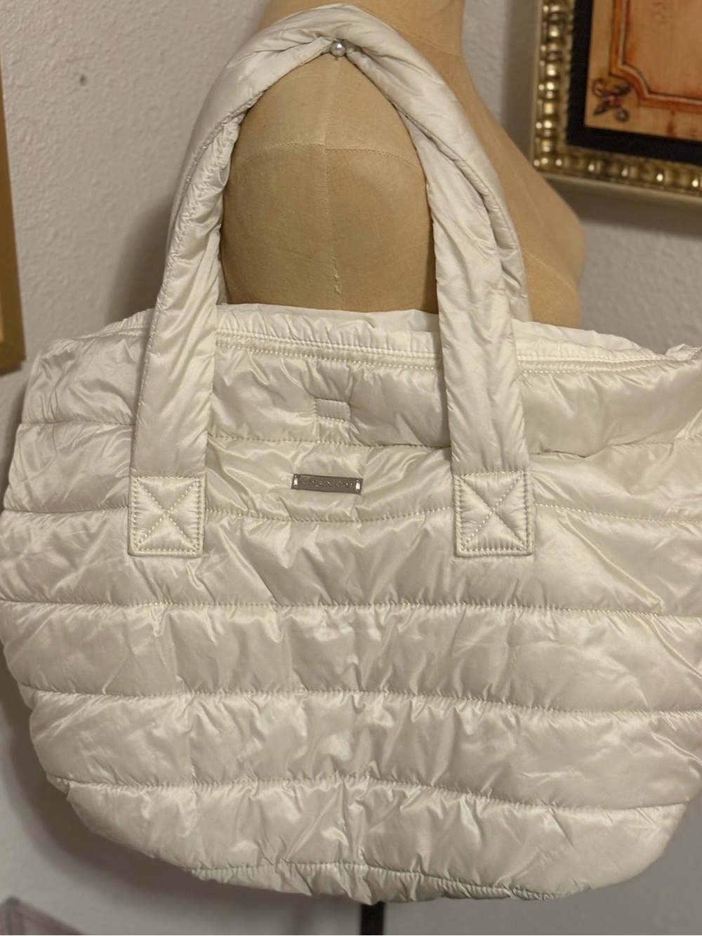 Vineyard Vines White Puffer Shopper Tote EUC